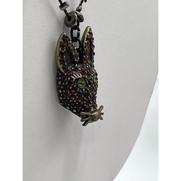 Betsey Johnson Dark Forest Triple Strand Gunmetal Necklace Fox Rabbit Charms - Picture 7 of 16